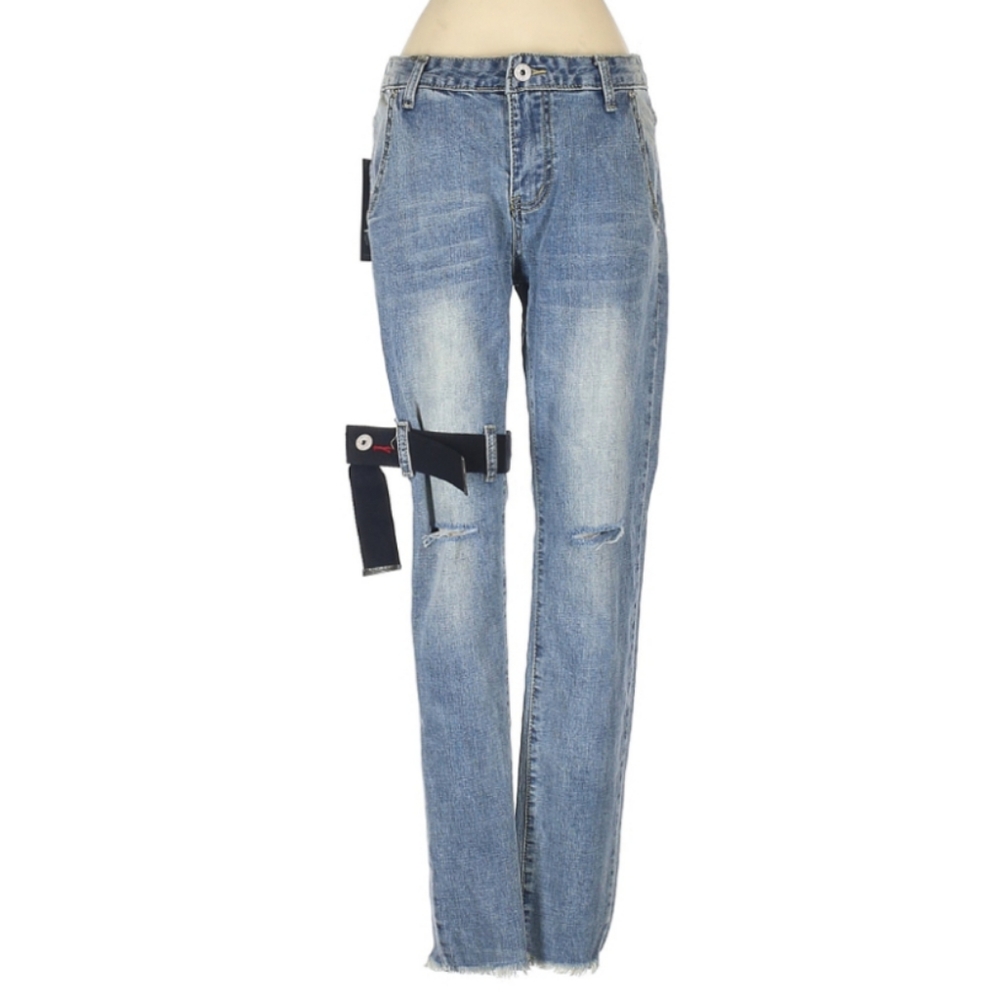 Vintage Washed Denim Distressed Jeans